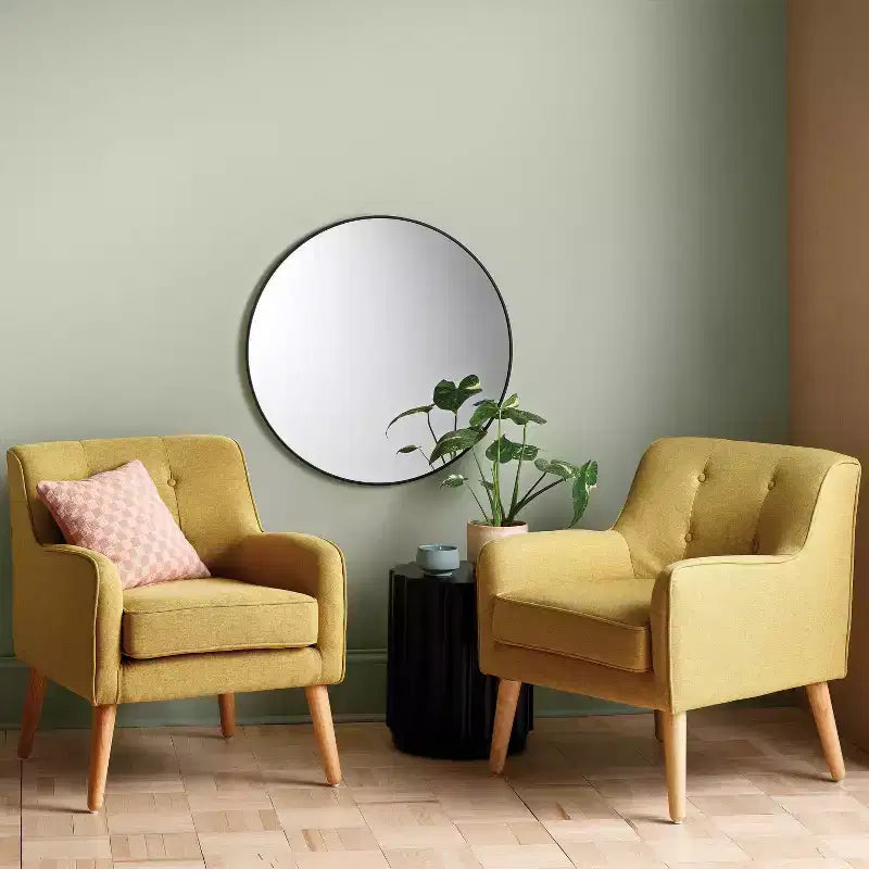 Miroir rond en métal noir