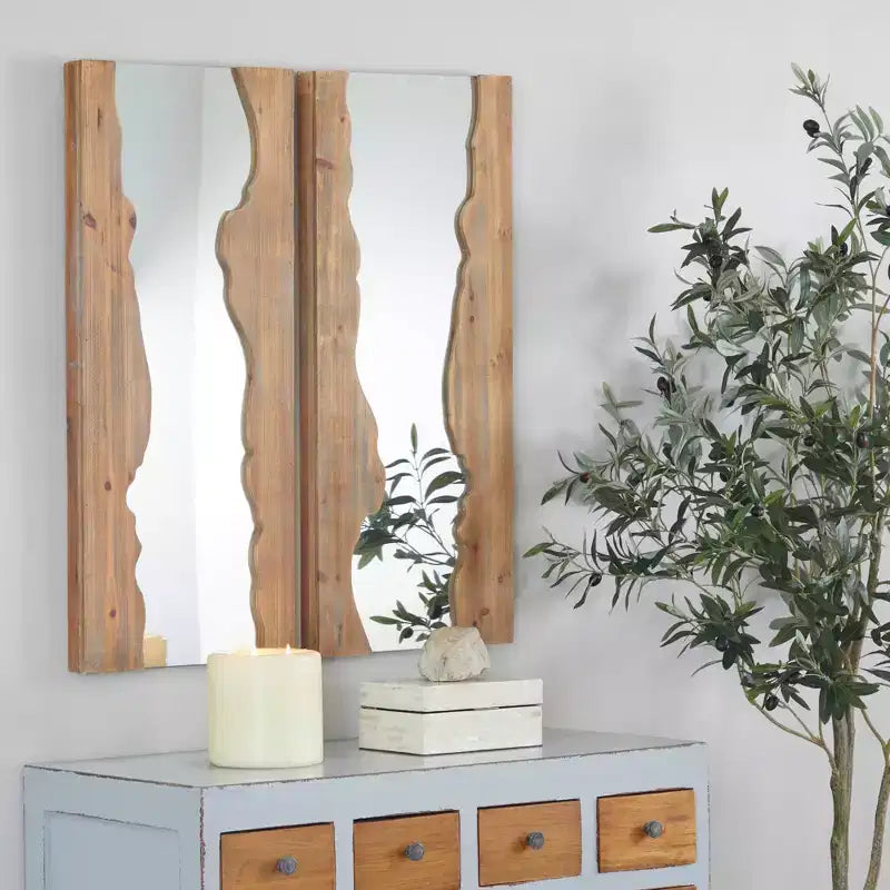 Miroir mural moderne en bois
