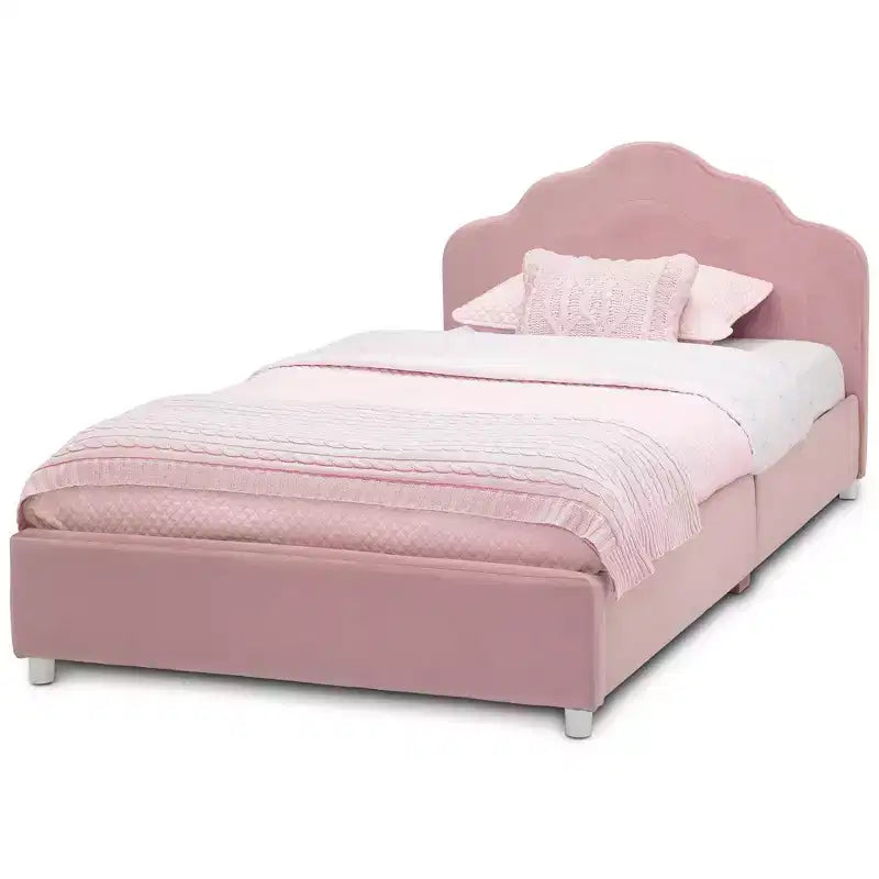 Lit simple rembourré pour enfants Rose vif