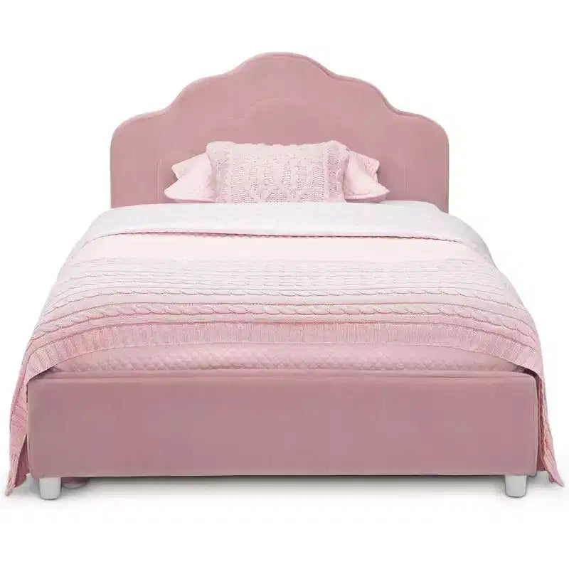 Lit simple rembourré pour enfants Rose vif