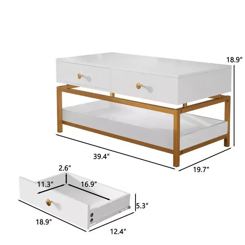 Table basse moderne en bois de style campagnard