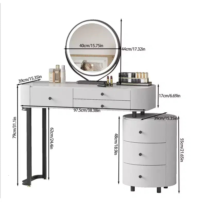 Coiffeuse moderne avec miroir amovible