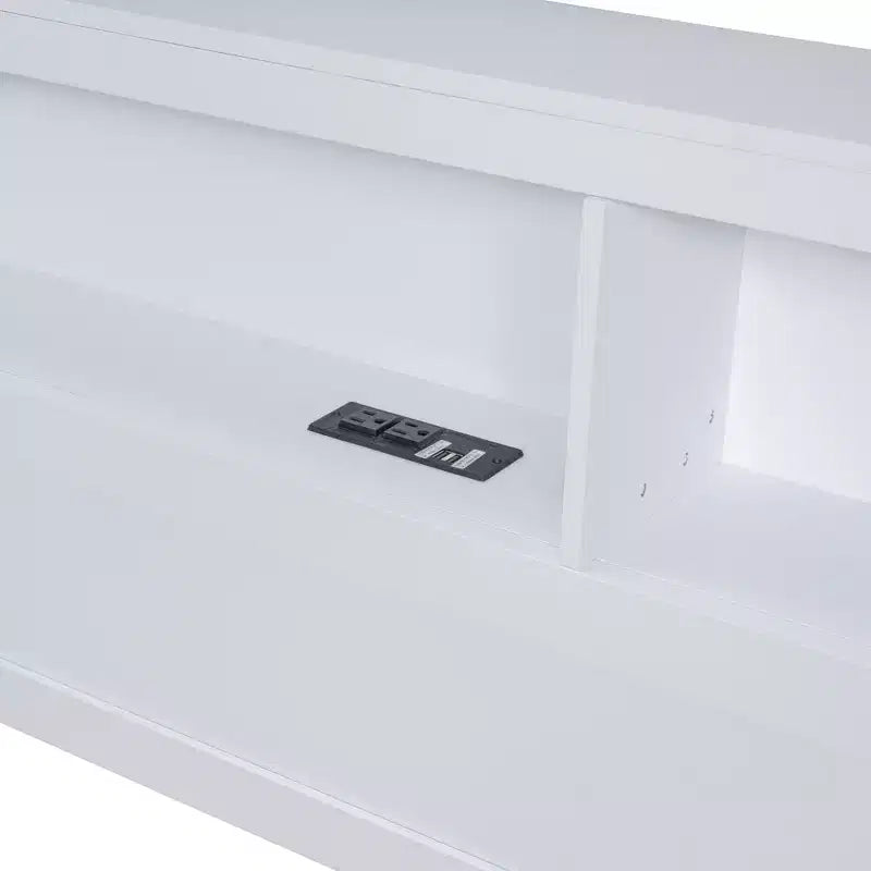 Canapé-lit double en bois blanc