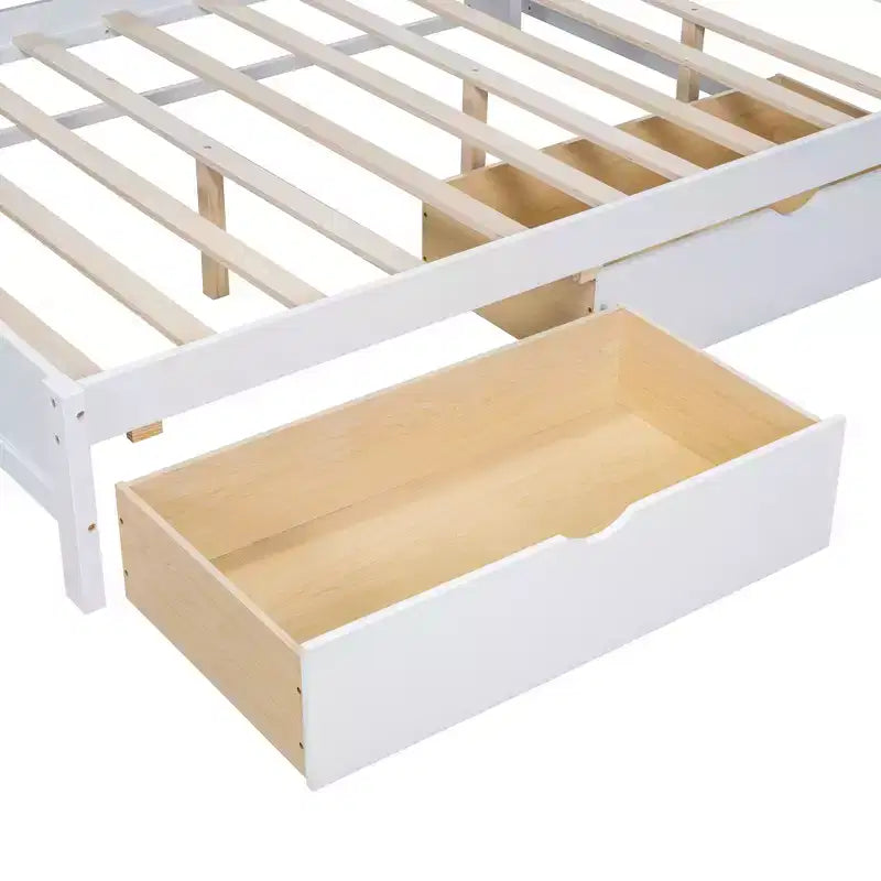 Canapé-lit double en bois blanc