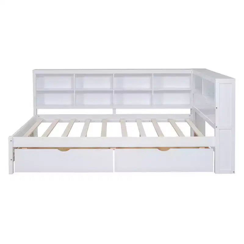 Canapé-lit double en bois blanc