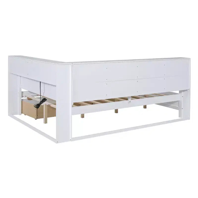 Canapé-lit double en bois blanc