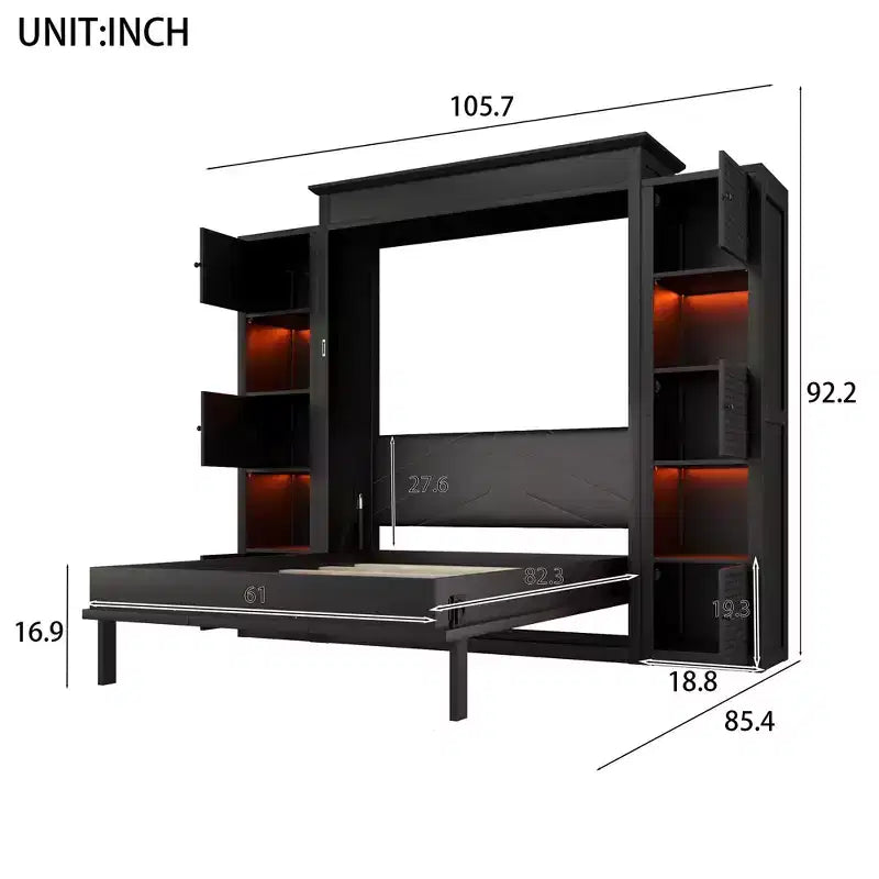 Lit escamotable Queen Size moderne