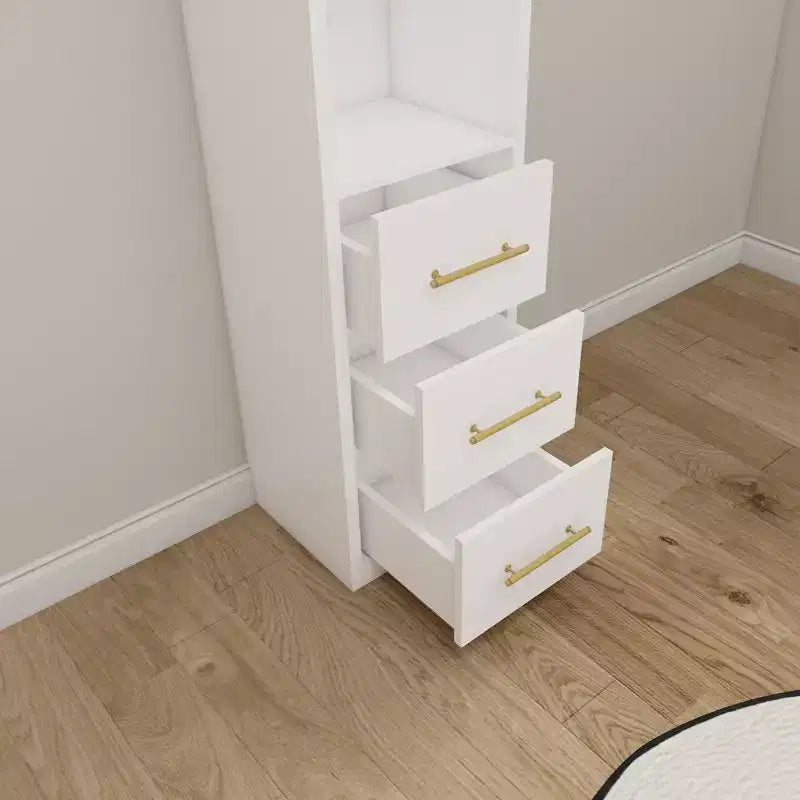 Lit escamotable moderne en bois avec table de chevet