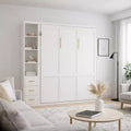 Lit escamotable moderne en bois avec table de chevet