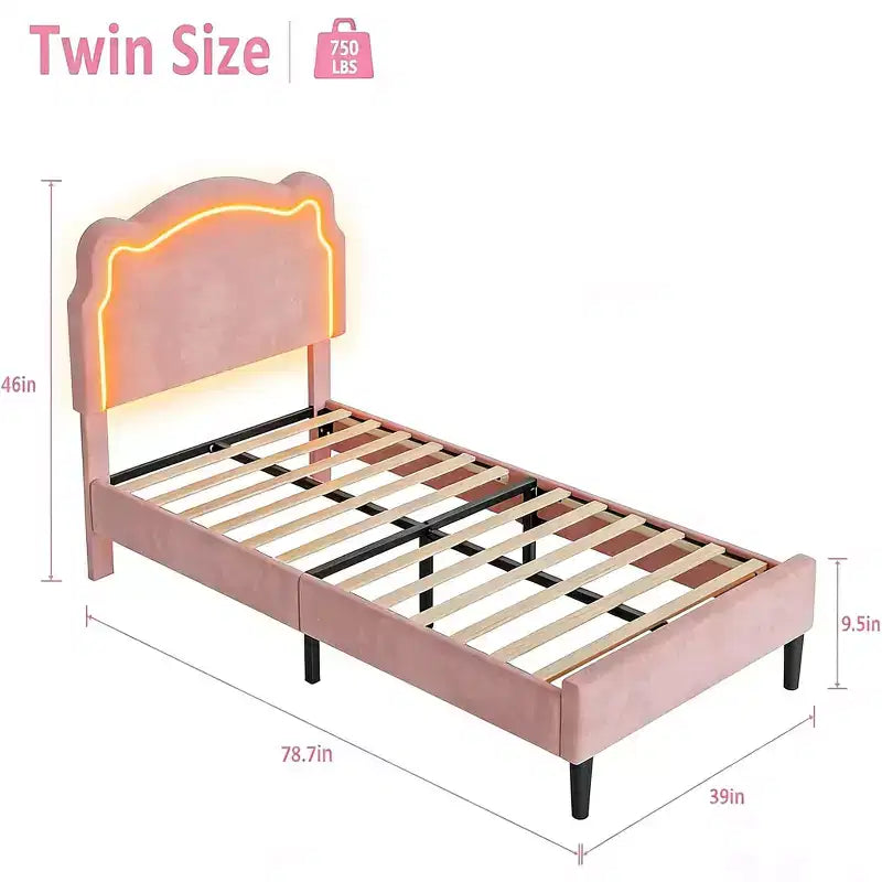 Lit plate-forme double à matelas moelleux pour enfants