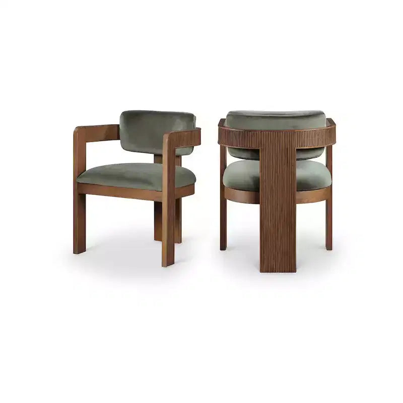 Meridian Furniture Sacha Green Velvet Dining Chair Set of 2