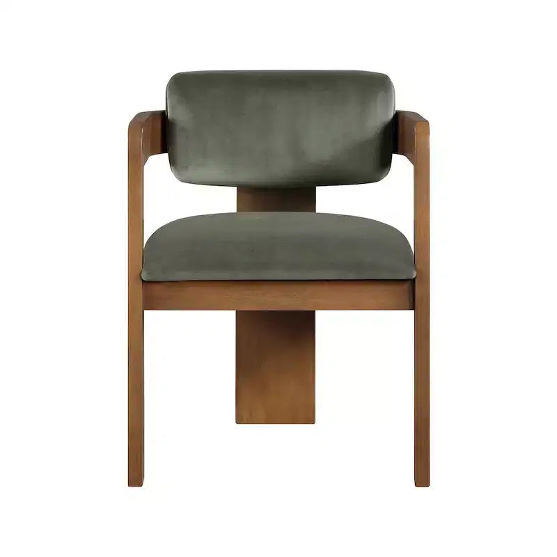 Chaise de salle à manger en velours vert