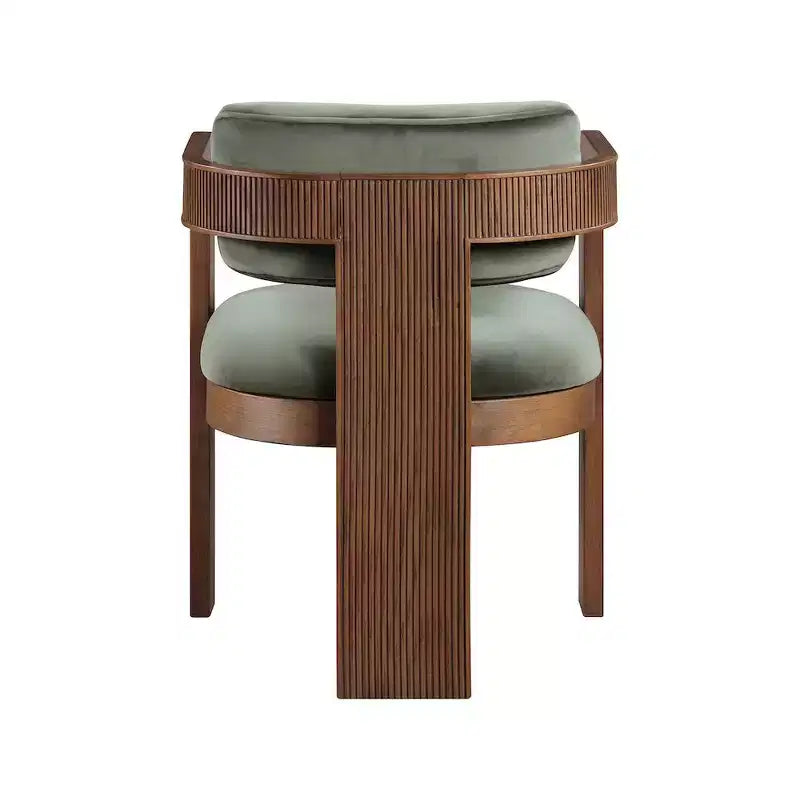 Chaise de salle à manger en velours vert