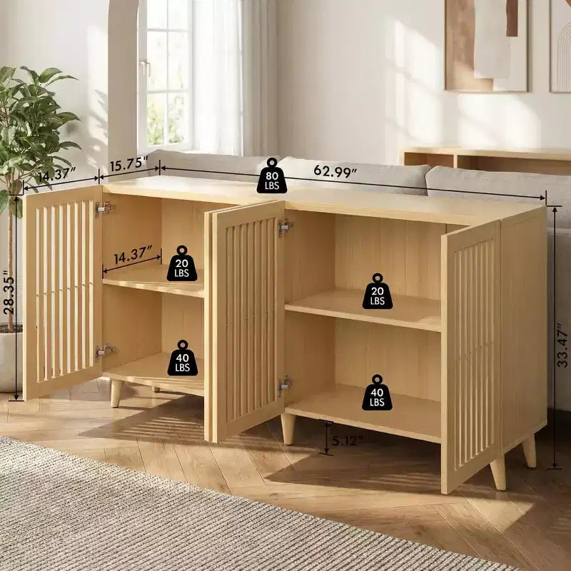 Meuble TV encastré moderne en bois de style médiéval