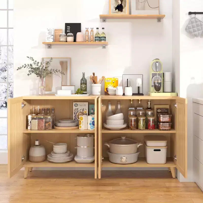 Meuble TV encastré moderne en bois de style médiéval