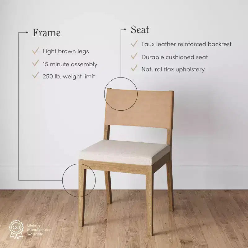 Chaise de salle à manger, similicuir marron