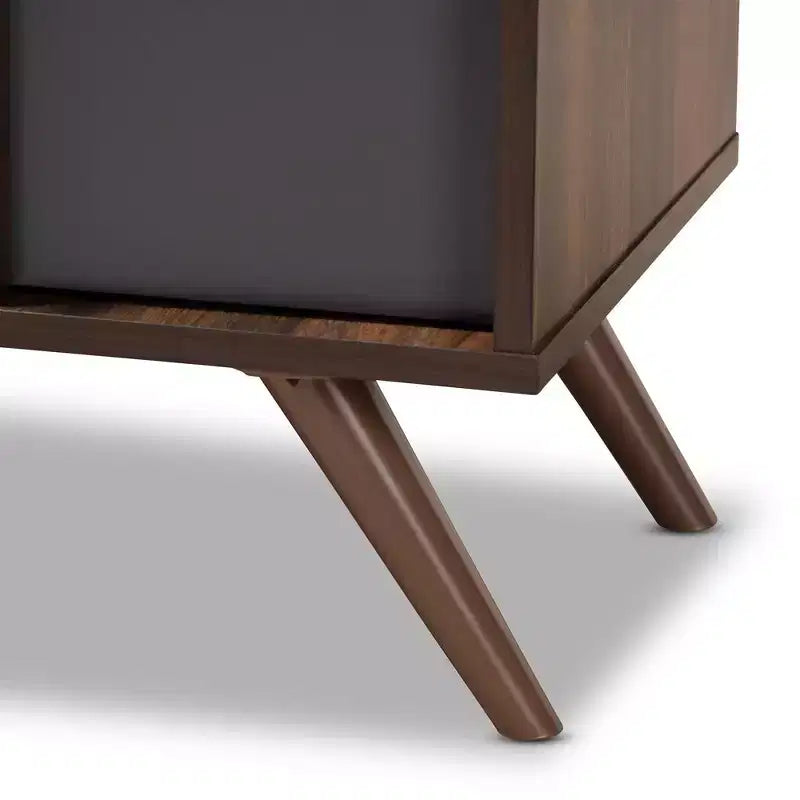 Meuble à chaussures bicolore en bois
