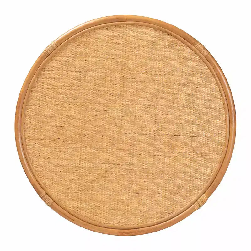 Table basse en rotin brun naturel, style bohème moderne
