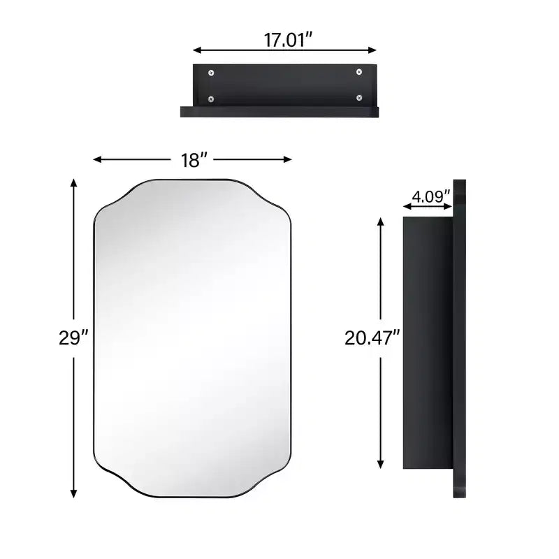 Armoire à pharmacie murale cintrée avec miroir