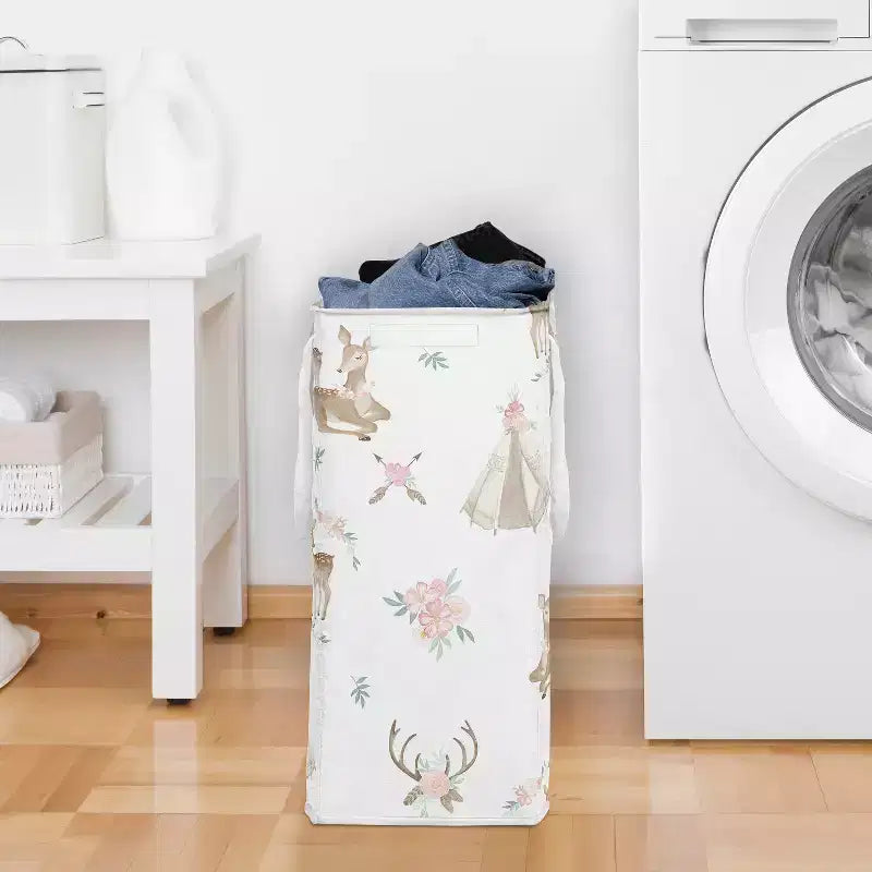Panier à linge pliable avec poignée