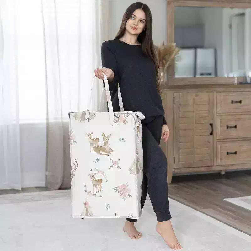 Panier à linge pliable avec poignée