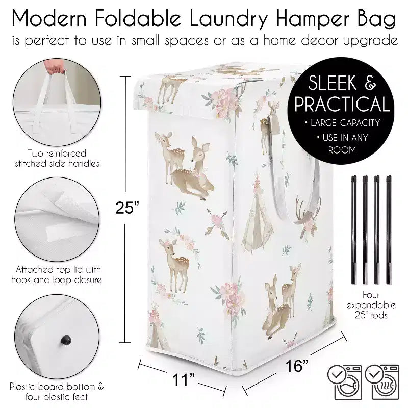 Panier à linge pliable avec poignée