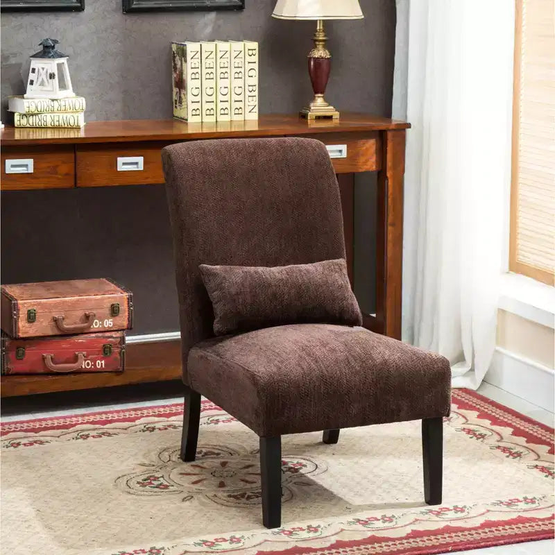 Chaise longue moderne sans accoudoirs en tissu chenille