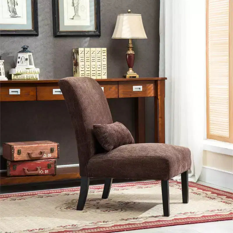 Chaise longue moderne sans accoudoirs en tissu chenille