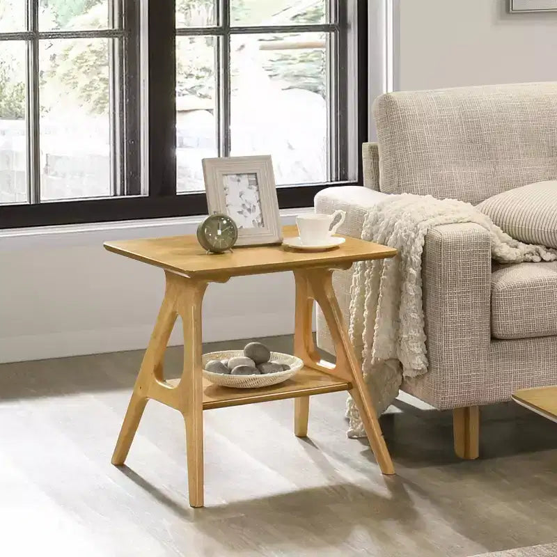 Table d'appoint étagère moderne en bois de style médiéval
