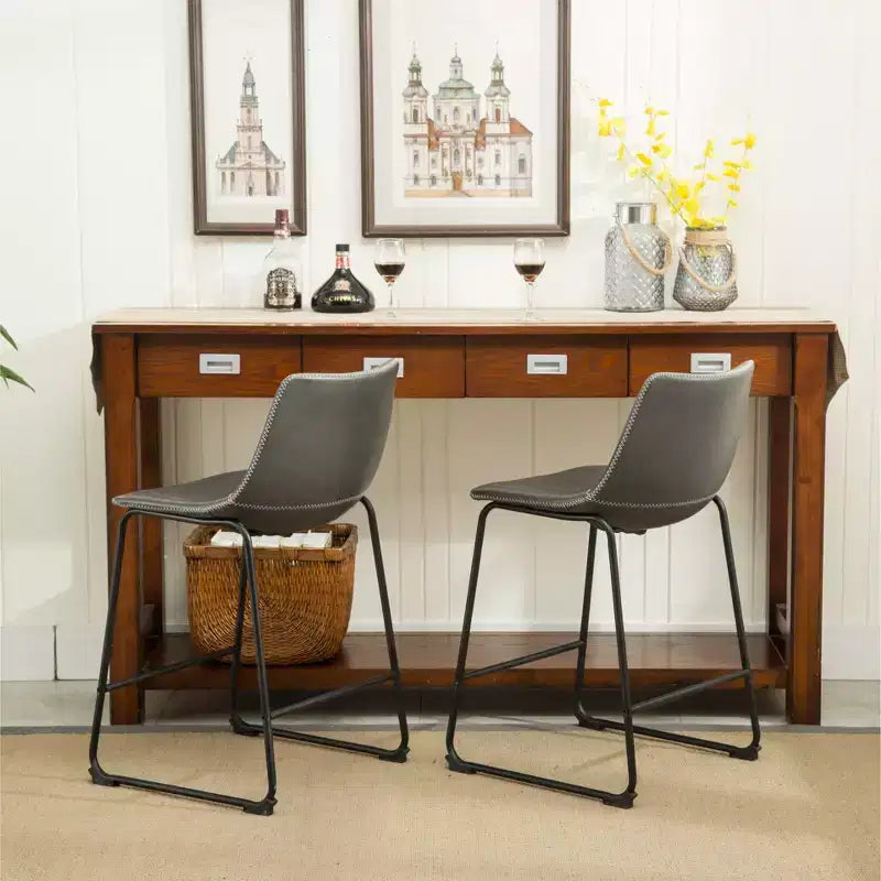 Tabourets de bar rétro en cuir PU